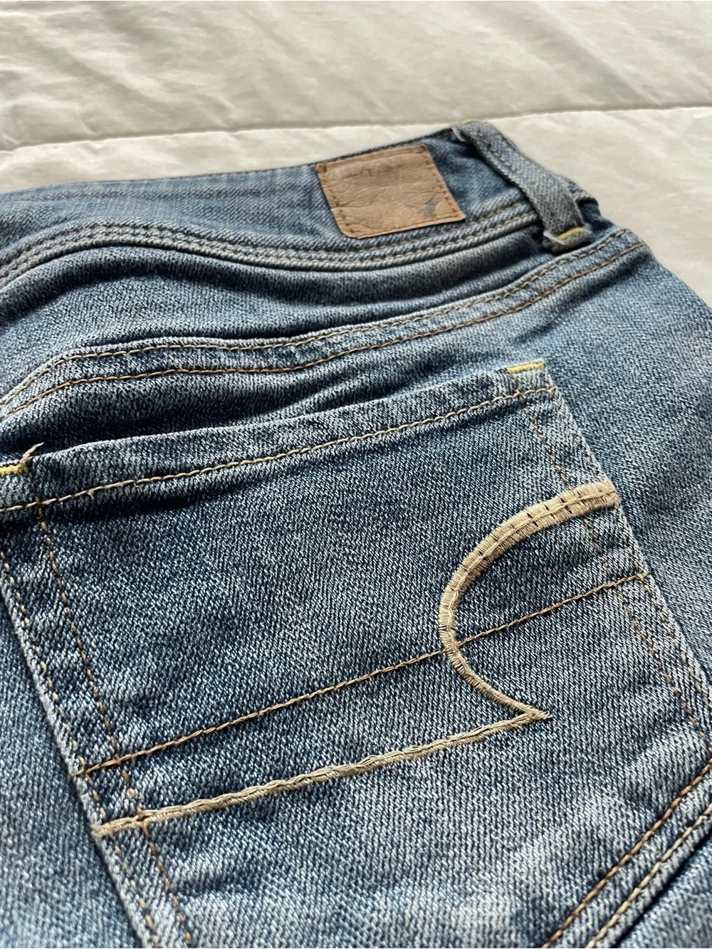 American Eagle Y2K Low Rise Micro Mini Denim Shorts 4 2000s Preppy Cute Casual